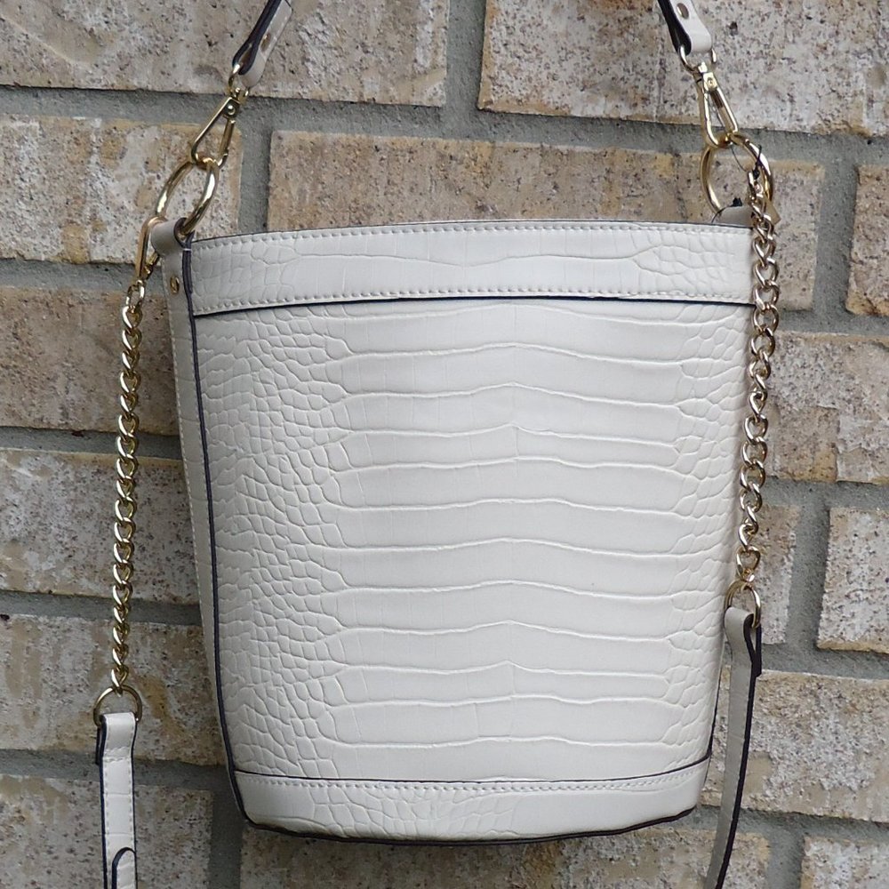 NWT. INC Ajae Croco-Embossed Bucket Bag